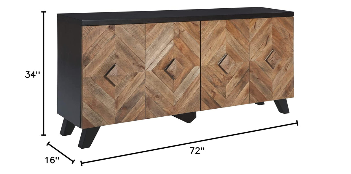 Robin Ridge Modern Wood Accent Cabinet or TV Stand, Brown & Black