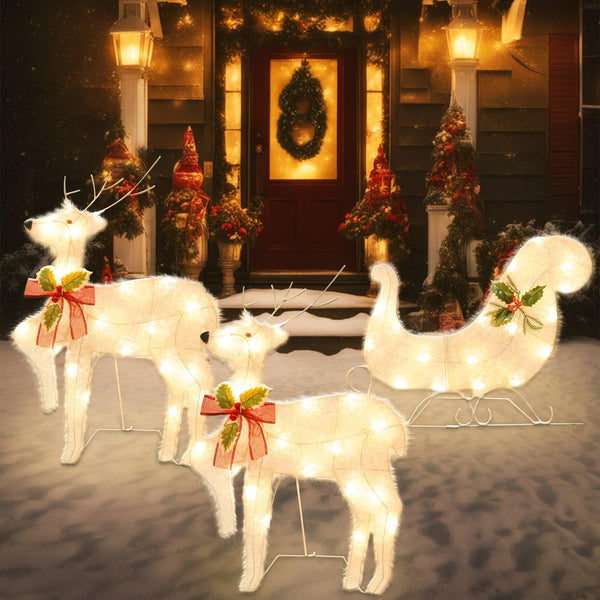 Light Up Reindeer Outdoor Christmas Decorations, Lighted Christmas Decor