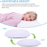 Standard Pillows Set of 2 Cooling Bed Pillows for Sleeping, 2 Pack Standard Size Shredded