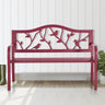 50" Outdoor Garden Bench,Steel Metal Frame Park Bench with Bird Pattern