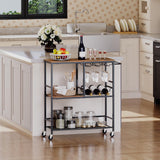 Bar Cart for The Home, 29.5 inches 3-Tier Serving Cart with Wheels