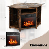 Corner Fireplace TV Stand with LED Lights for TVs up to 50