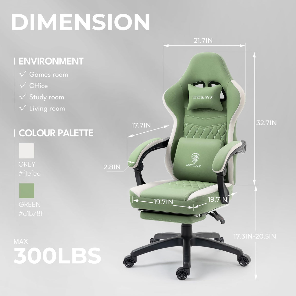 Gaming Chair Breathable Fabric Computer Chair with Pocket Spring Cushion