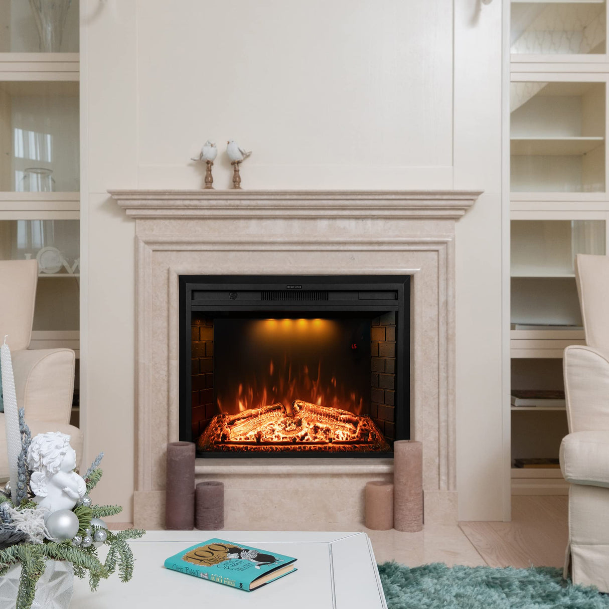 Wall Fireplace Electric with Remote Control