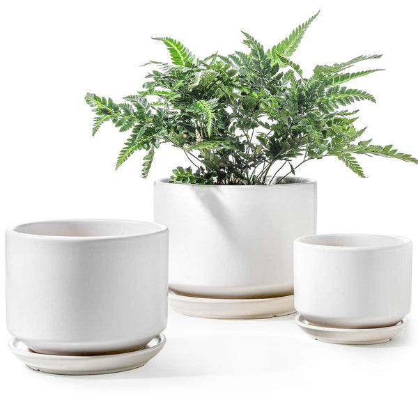 Ceramic Plant Pots, 4.3+5.3+6.8 inch, Set of 3, Planters
