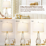 Gold Table Lamps for Living Room Set of 2