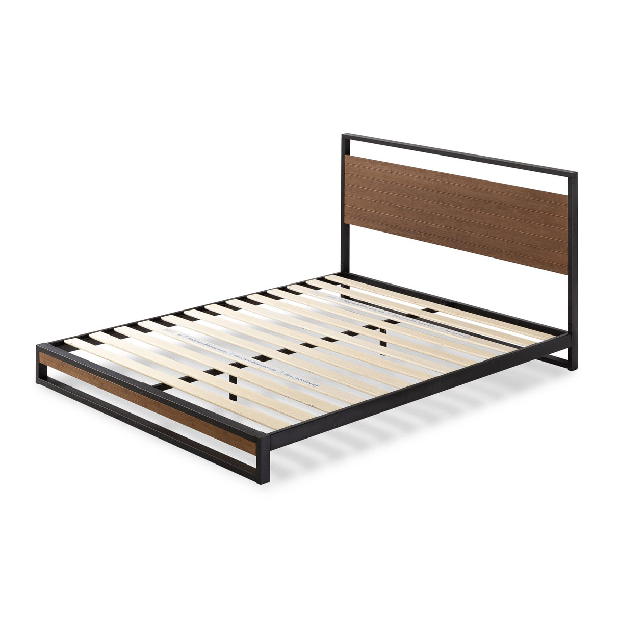 Suzanne 37 Inch Bamboo and Metal Platform Bed Frame=