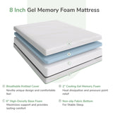 King Size Mattress, 8 Inch Gel Memory Foam Mattress King