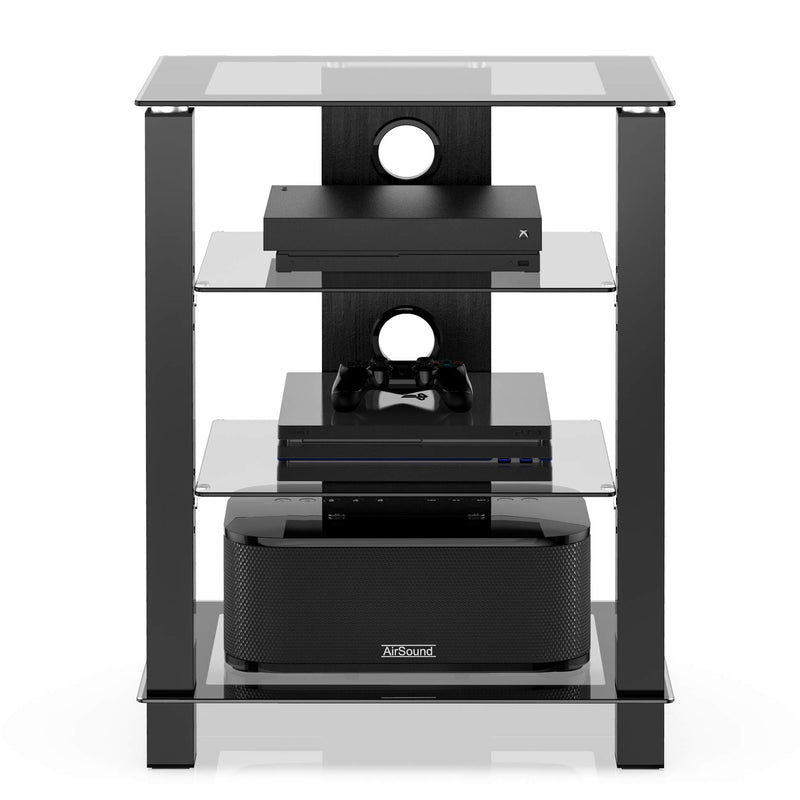 4-Tier AV Media Cabinet Stand Component Cabinet, Gaming TV Stand