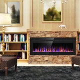 Electric Fireplace 60" Upgrade Fireplace Heater Recessed & Wall Mounted