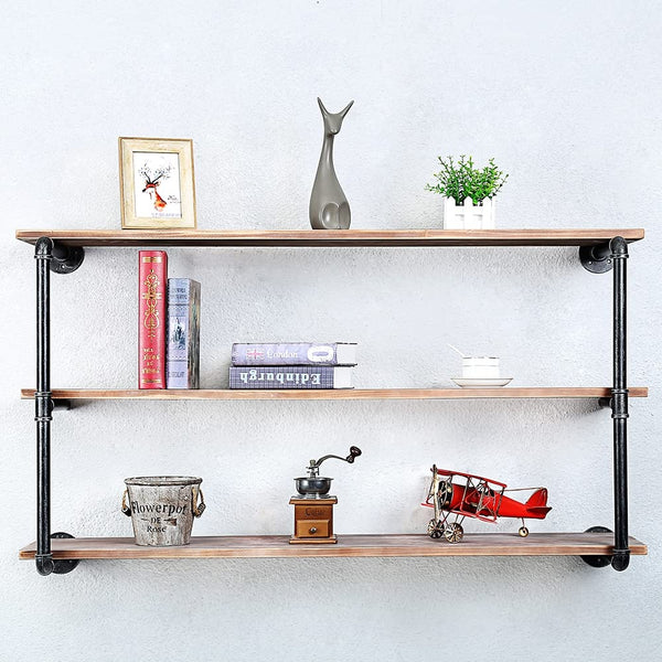 Floating Shelves for Wall Industrial Pipe Shelving,Pipe Shelves with Wood Shelf,Metal
