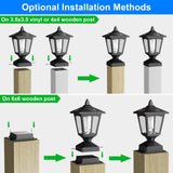 Solar Post Flame Light, Outdoor Deck Fence Post Cap LED Light, Waterproof