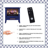 Country Living Infrared Freestanding Electric Fireplace Stove Heater in Navy Blue