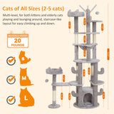 Cat Tree 71" Tall Large Cat Tower for Indoor Cats