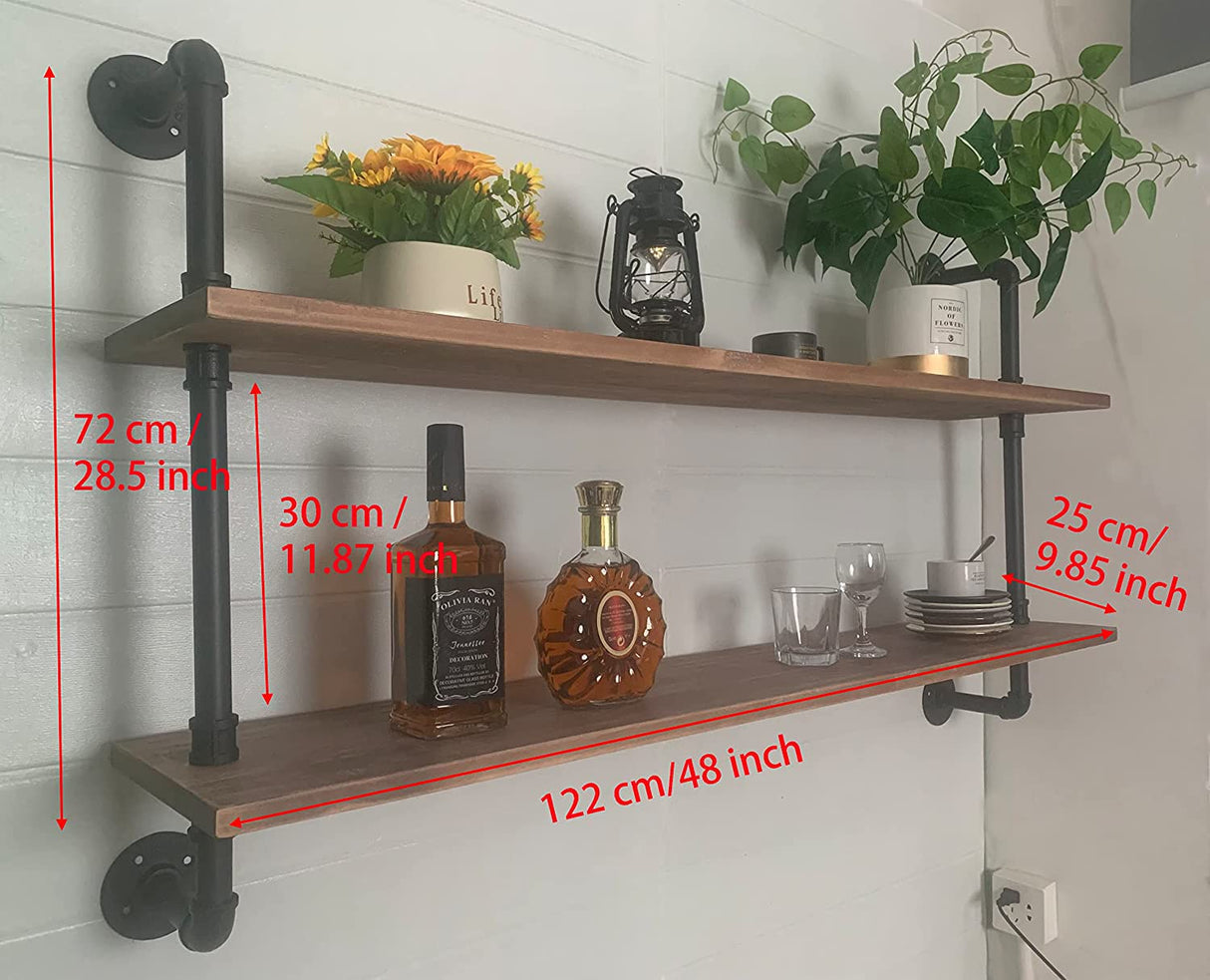 Pipe Shelves Industrial Pipe Shelving Shelves Real wood Industrial Floating Pipe Shelves