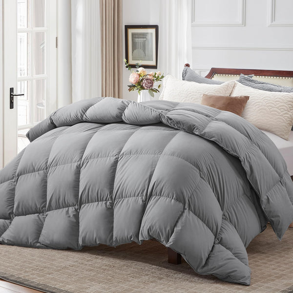 Luxurious Down Comforter King Size, Medium Weight Duvet Insert for All Season