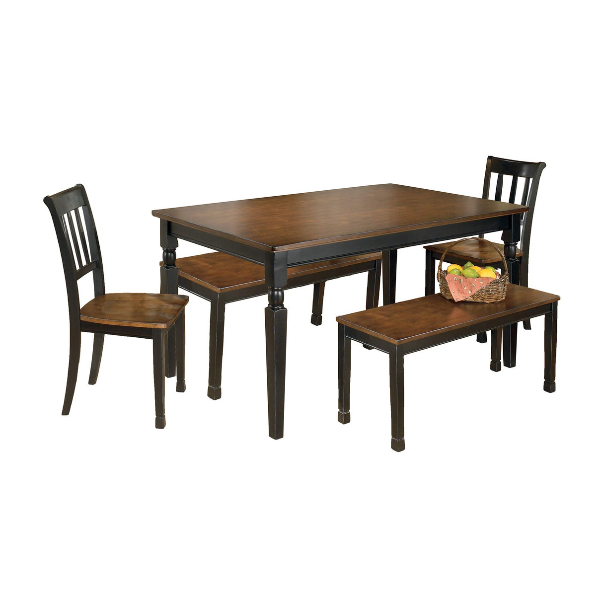 Owingsville Rustic Farmhouse Dining Room Table, Black & Brown