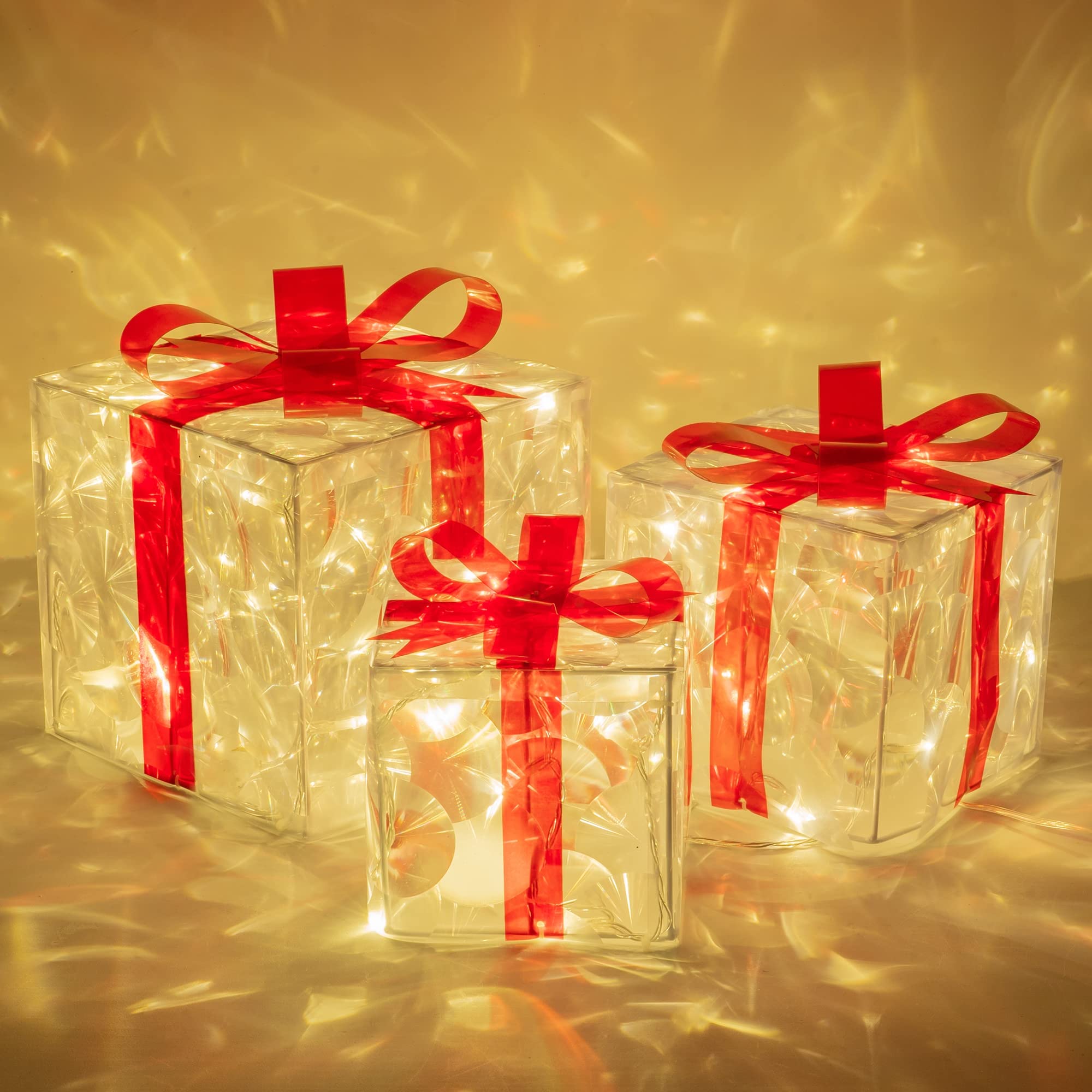 Set of 3 Christmas 60 LED Lighted Gift