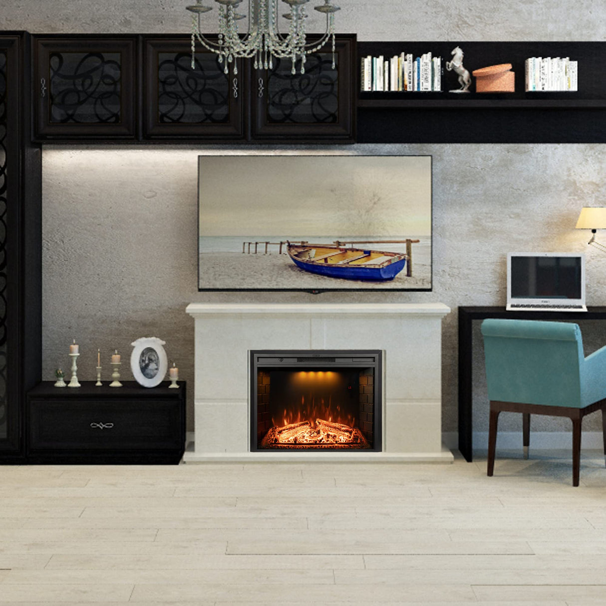 Wall Fireplace Electric with Remote Control