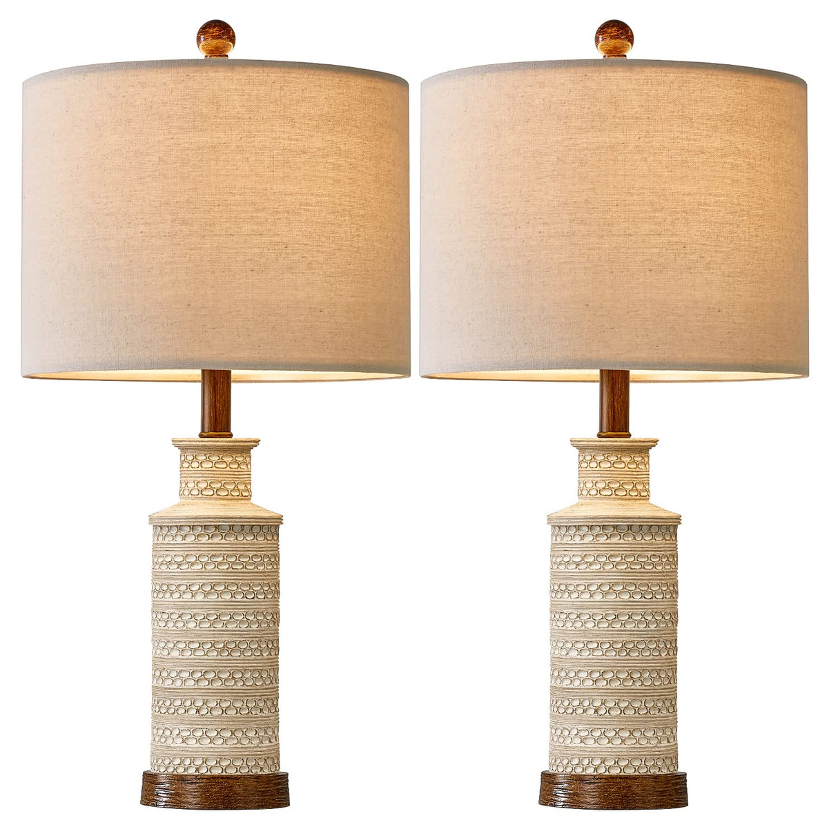 24'' Farmhouse Table Lamp Set of 2 for Bedroom Living Room