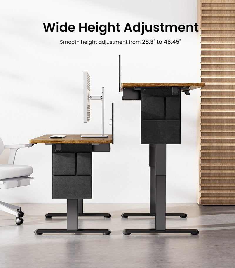 Adjustable Height Electric Standing Desk with Storage Bag