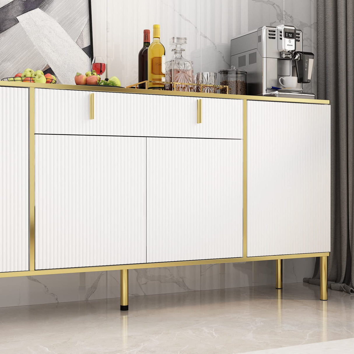 Modern 63" Long Buffet Sideboard Console Table