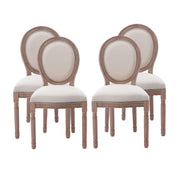 French Country Dining Chairs Set of 4, Farmhouse Fabric Dining Room Chairs