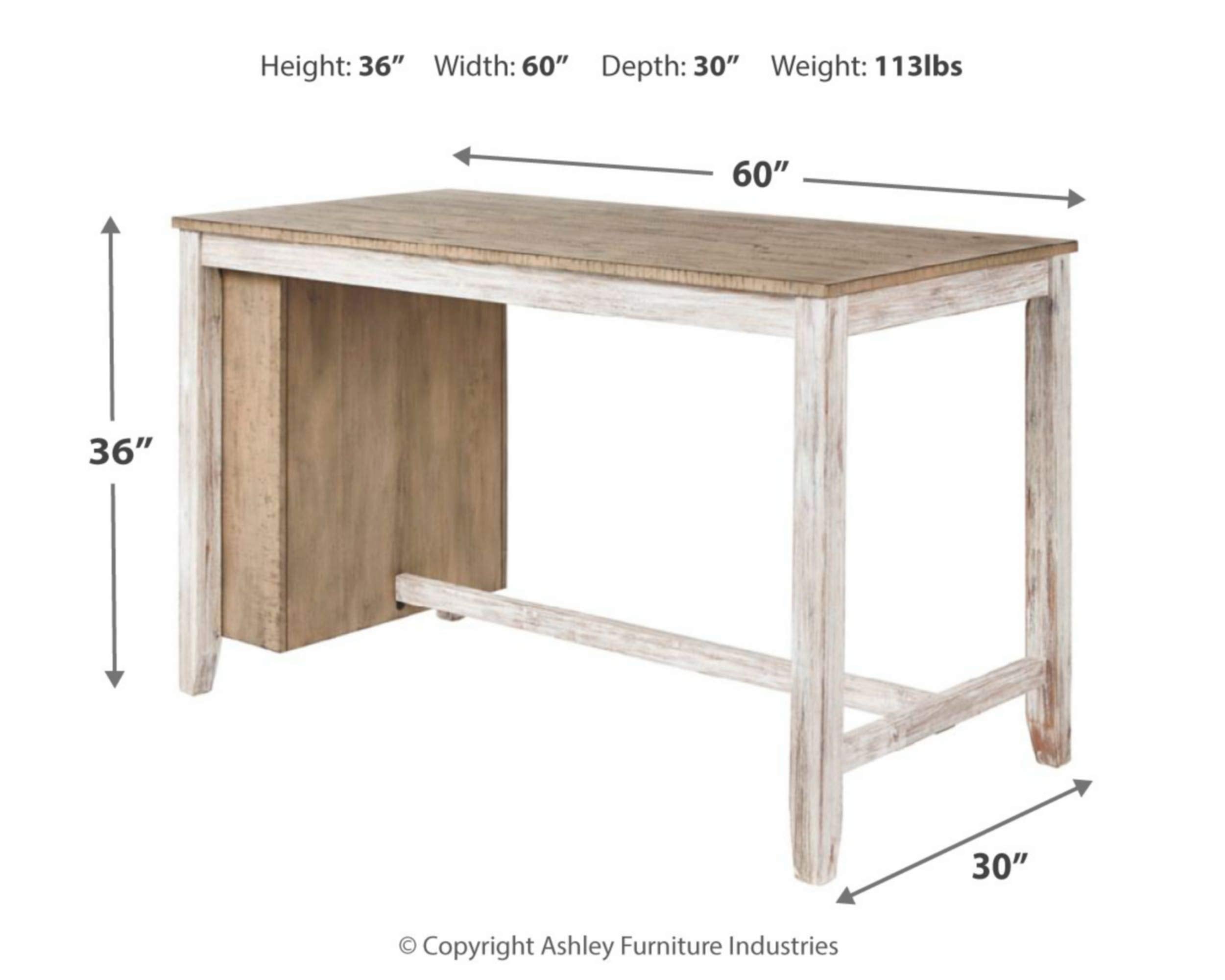 Skempton Farmhouse 36" Counter Height Dining Table with Storage