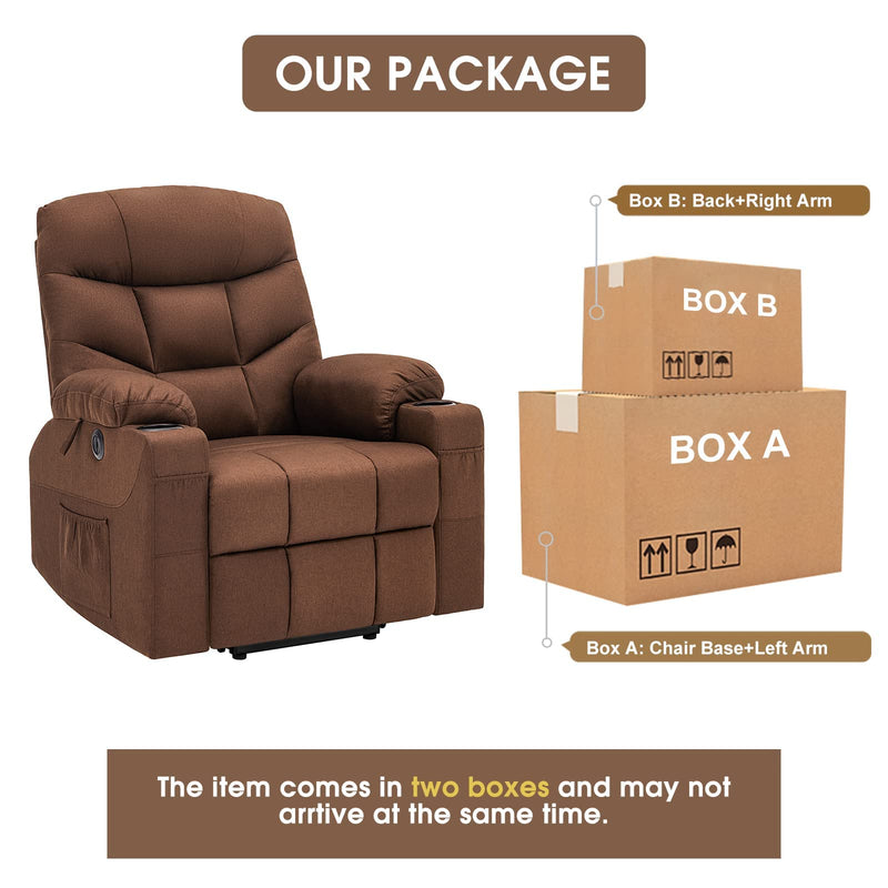 Power Lift Recliner Chair for Elderly with Heated Vibration Massage, Fabric Electric Power Recliner Chairs