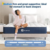 12 Inch Hybrid Mattress King Size with Pocket Innerspring and Latex