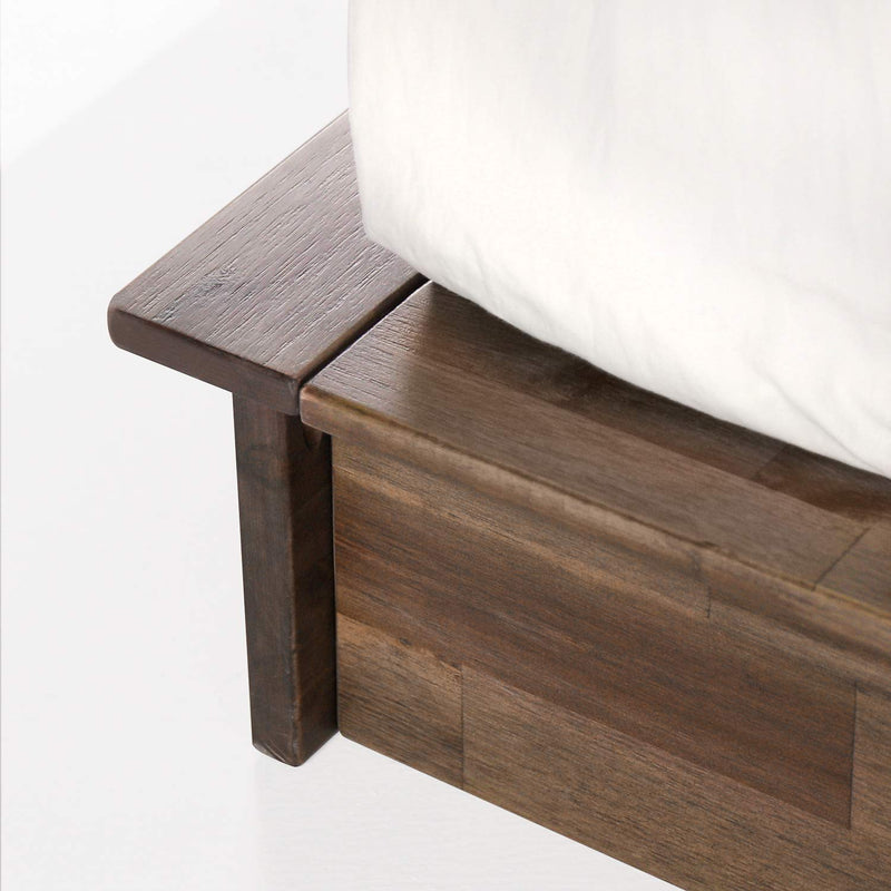 Brock Metal and Wood Platform Bed Frame / Solid Acacia wood Mattress Foundation