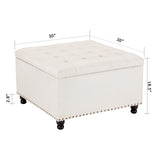 Large Square Storage Ottoman Bench