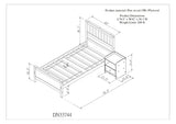 Twin Size Platform Bed with a Nightstand, Wooden Twin Bed Frame with Headboard