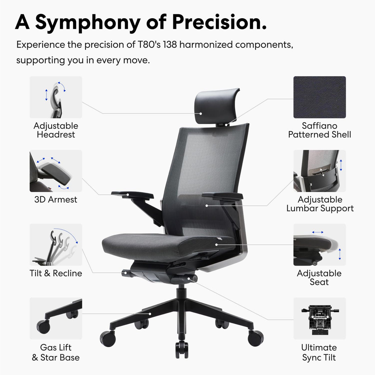 T80 Premium Ergonomic Office Chair