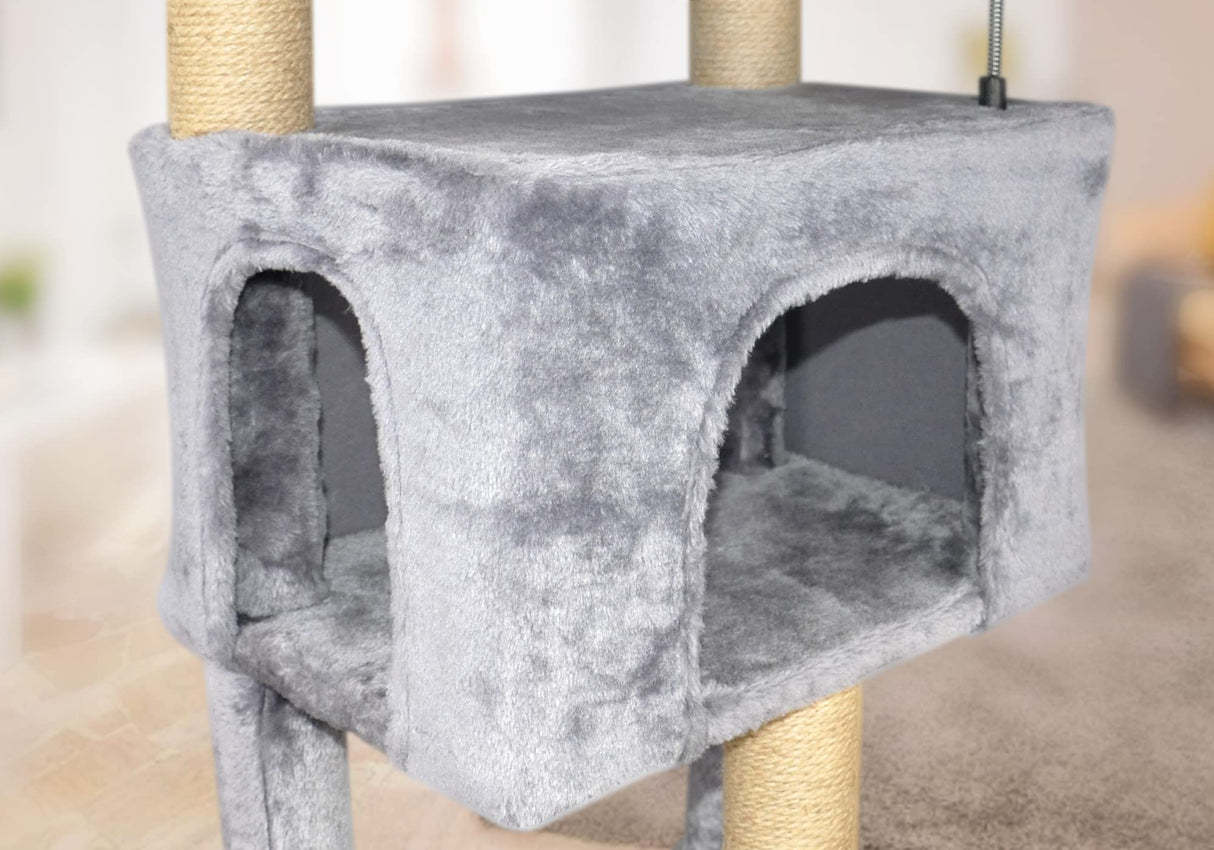 Fashion Design 43.3" Cat Trees with Cat Houses,Grey