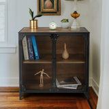 29‘’ Storage Cabinet, Storage Sideboard with Metal Mesh Door