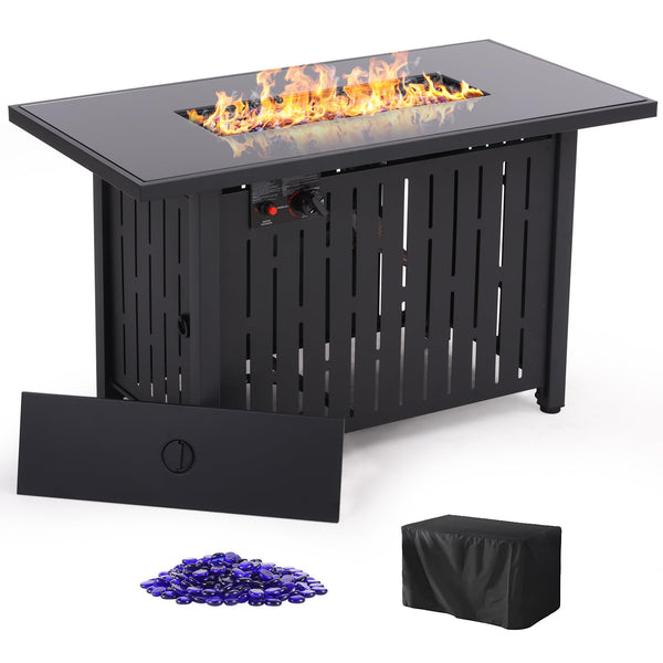 43 in Propane Fire Pit Table, 50,000 BTU Auto-Ignition Fire Pit Table, Gas Fire Pits