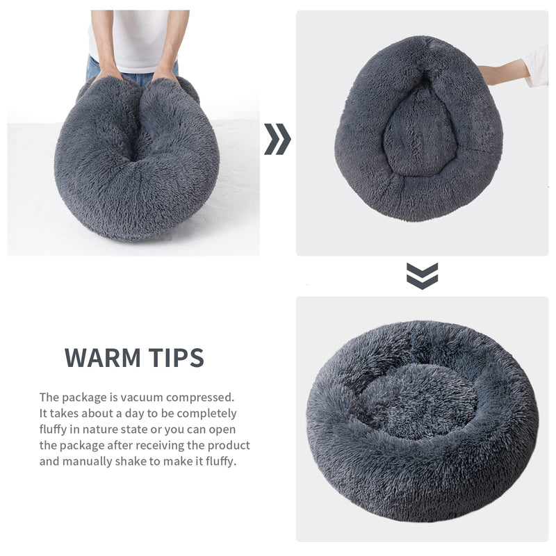 Dog Beds for Medium Dogs, Anti Anxiety Donut Dog Bed
