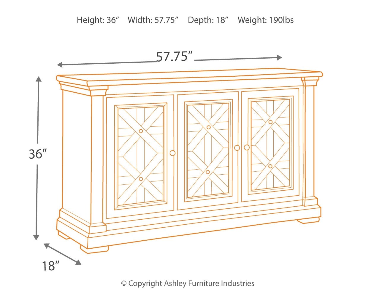 Bolanburg French Country Dining Room Server, Two-tone White