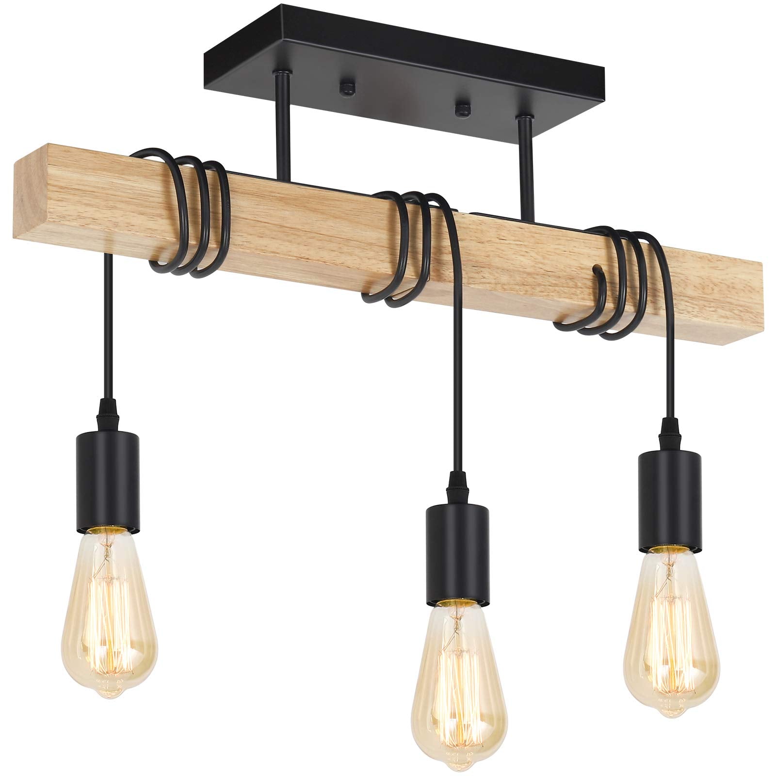Rustic Vintage Wood Ceiling Light