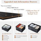 11 Drawers Dresser for Bedroom Wide Dressers & Chests of Drawers with Wood Top