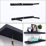 Black Floating Shelves, 8 Inch Deep Shelves for Wall, Farmhouse Rustic Wood Wall Shelves