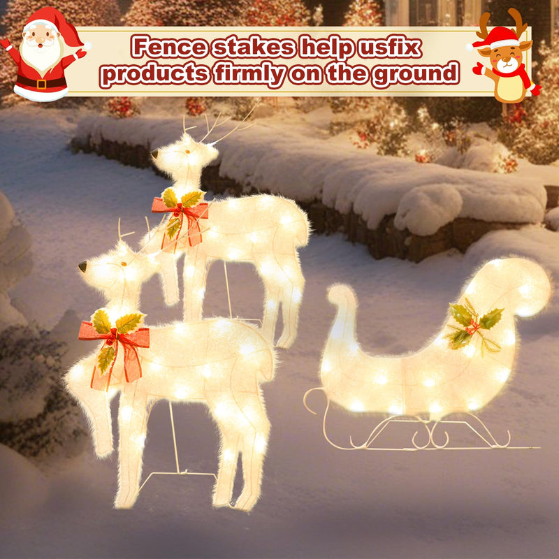 Light Up Reindeer Outdoor Christmas Decorations, Lighted Christmas Decor