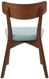 Abrielle Mid-Century Modern Fabric Dining Chairs with Natural Walnut