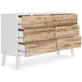 Piperton 6 Drawer Dresser, Natural/White