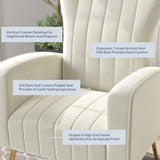 Velvet Accent Chairs for Living Room, Modern Upholstered Wingback Vanity Chair