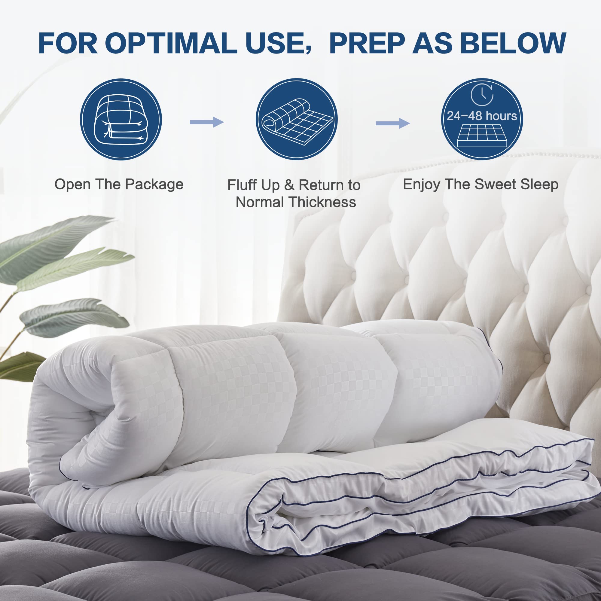 Queen Mattress Topper Pillow Top Extra Thick Cooling Mattress Pad Cover