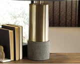 Jacek Modern Contemporary Table Lamp, 2 Count, Gray & Brass Finish