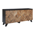 Robin Ridge Modern Wood Accent Cabinet or TV Stand, Brown & Black