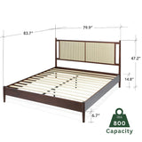 Oliver 15 Inch Signature Bed Frame with Rattan Headboard